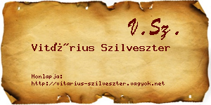 Vitárius Szilveszter névjegykártya