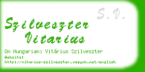 szilveszter vitarius business card